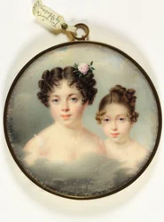 Dos niñas jóvenes (esmalte)